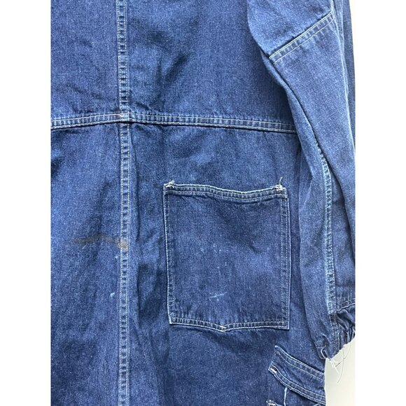 SIZE 44 Vintage SETLOW & Sons Coveralls Boilersuit Denim Indigo Jumpsuit - Picture 8 of 8